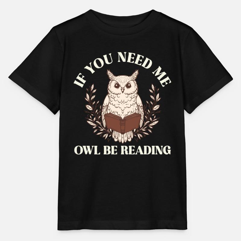 Wenn Du Mich Suchst, Eule Mit Buch - Stanley/Stella Kinder T-Shirt MINI CREATOR  - Schwarz