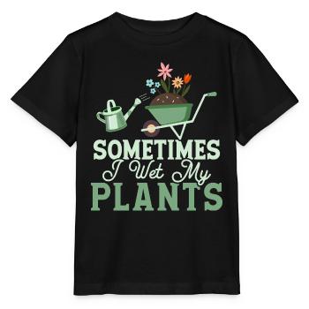 Parfois, je mouille mes plantes Jardinage botanique - T-shirt bio MINI CREATOR Stanley/Stella Enfant - noir - Devant - Mikhail (115cm)