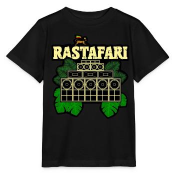 Rastafari Soundsystem - Stanley/Stella Kinder T-Shirt MINI CREATOR  - Schwarz - Vorne - Mikhail (115cm)