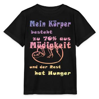 Müde faul witzig lustig - Stanley/Stella Kinder T-Shirt MINI CREATOR  - Schwarz - Vorne - Mikhail (115cm)