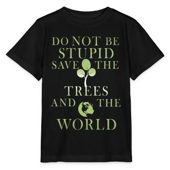 Rette die Baeume und die Welt - Stanley/Stella Kinder T-Shirt MINI CREATOR  - Schwarz - Vorne - Mikhail (115cm)