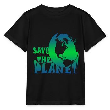 Save the planet Klimaschutz - Stanley/Stella Kinder T-Shirt MINI CREATOR  - Schwarz - Vorne - Mikhail (115cm)