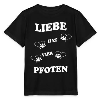 Liebe hat vier Pfoten - Stanley/Stella Kinder T-Shirt MINI CREATOR  - Schwarz - Vorne - Mikhail (115cm)