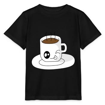Tasse de café sucré avec la langue tendue - T-shirt bio MINI CREATOR Stanley/Stella Enfant - noir - Devant - Mikhail (115cm)