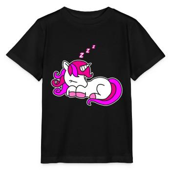 Jolie idée de cadeau pour enfants Licorne qui dort - T-shirt bio MINI CREATOR Stanley/Stella Enfant - noir - Devant - Mikhail (115cm)