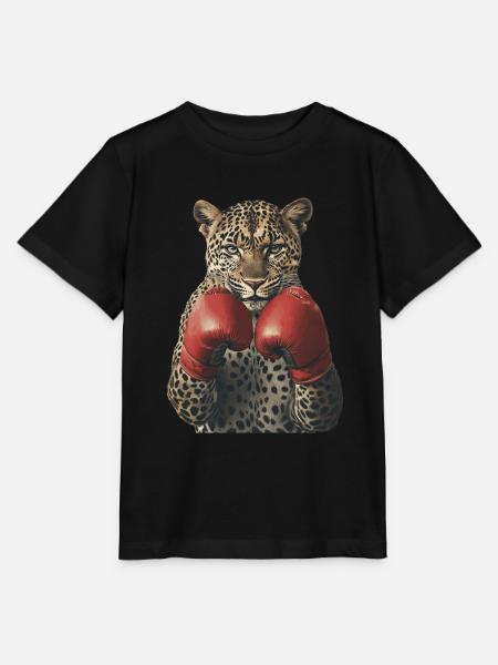 Leopard - Stanley/Stella Kinder T-Shirt MINI CREATOR  - Schwarz