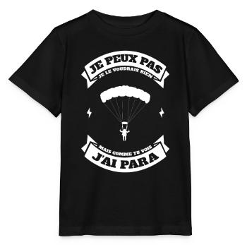 JE PEUX PAS J'AI PARACHUTE - T-shirt bio MINI CREATOR Stanley/Stella Enfant - noir - Devant - Mikhail (115cm)