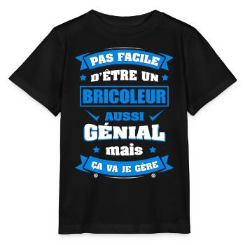 BRICOLEUR GÉNIAL - T-shirt bio MINI CREATOR Stanley/Stella Enfant - noir - Devant - Mikhail (115cm)