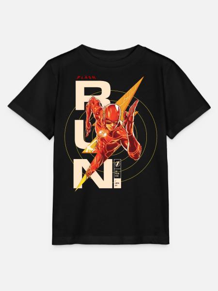 Las letras Flash RUN. - Stanley/Stella T-shirt MINI CREATOR til børn - sort