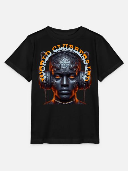 WORLD CLUBBERS LTD - Cool Man with Headphones! - Stanley/Stella MINI CREATOR Kids’ T-Shirt - black