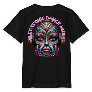 ELECTRONIC DANCE MUSIC -Cute Creature & Headphones - Stanley/Stella MINI CREATOR Kids’ T-Shirt - black - Front - Mikhail (115cm)