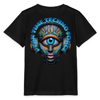 PEAK TIME TECHNO FORCE - Cool Cyclops & Headphones - Stanley/Stella MINI CREATOR Kids’ T-Shirt - black - Front - Mikhail (115cm)
