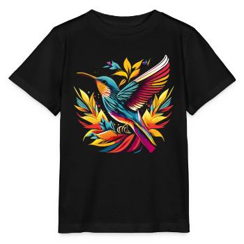 Bunter Kolibri - Stanley/Stella Kinder T-Shirt MINI CREATOR  - Schwarz - Vorne - Mikhail (115cm)