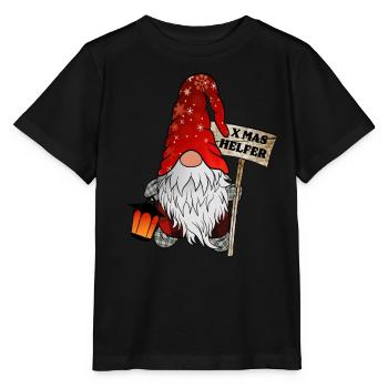 Helper Gnome Christmas Gnome - Stanley/Stella MINI CREATOR Kids’ T-Shirt - black - Front - Mikhail (115cm)