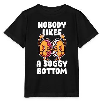 Nobody Likes A Soggy Bottom Baking Gift - Stanley/Stella MINI CREATOR Kids’ T-Shirt - black - Front - Mikhail (115cm)