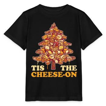 Cheesy Christmas Christmas Dinner Gift - Stanley/Stella MINI CREATOR Kids’ T-Shirt - black - Front - Mikhail (115cm)