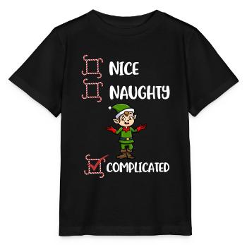 Its Complicated Naughty or Cute Gift - Stanley/Stella MINI CREATOR Kids’ T-Shirt - black - Front - Mikhail (115cm)