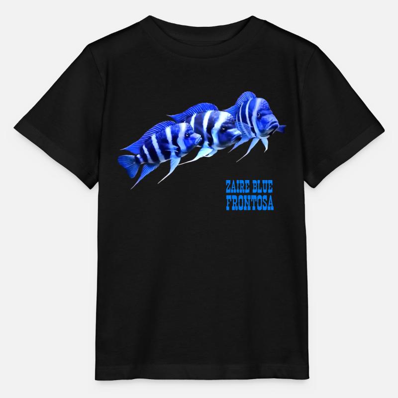 FRONTOSA BLUE ZAÏRE - AQUARIOPHILE FRONTOSA CICHLIDÉ - T-shirt bio MINI CREATOR Stanley/Stella Enfant - noir