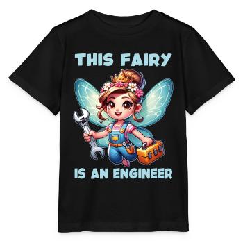Vergiss Fee und Prinzessin - ich bin Ingenieur - Stanley/Stella Kinder T-Shirt MINI CREATOR  - Schwarz - Vorne - Mikhail (115cm)