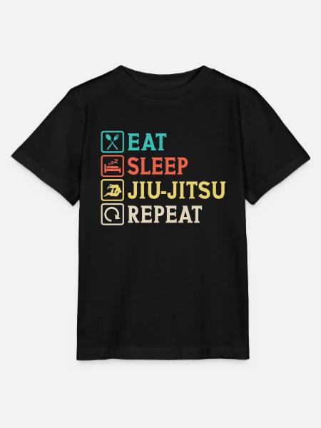 Eat Sleep Jiu-Jitsu Repeat Jiu Jitsu - Stanley/Stella MINI CREATOR Kids’ T-Shirt - black