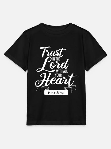 Trust In The Lord With All Your Heart - Proverbs - Stanley/Stella Kinder T-Shirt MINI CREATOR - Schwarz