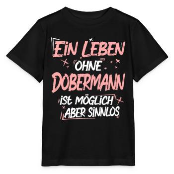 Dobermann - Stanley/Stella Kinder T-Shirt MINI CREATOR  - Schwarz - Vorne - Mikhail (115cm)