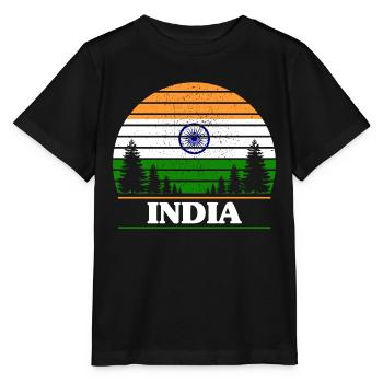 Indien - Stanley/Stella Kinder T-Shirt MINI CREATOR  - Schwarz - Vorne - Mikhail (115cm)