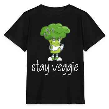 Brokkoli Vegetarisch Nachdenklich - Stanley/Stella Kinder T-Shirt MINI CREATOR  - Schwarz - Vorne - Mikhail (115cm)