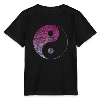 yin yang Vintage - Stanley/Stella Kinder T-Shirt MINI CREATOR  - Schwarz - Vorne - Mikhail (115cm)