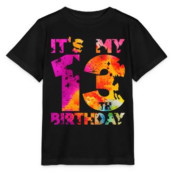 13E ANNIVERSAIRE LICORNE C’EST MON 13E ANNIVERSAIRE - T-shirt bio MINI CREATOR Stanley/Stella Enfant - noir - Devant - Mikhail (115cm)