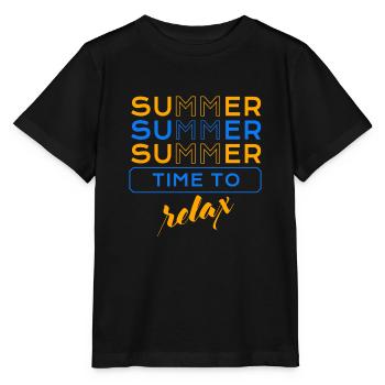 L’heure d’été pour détendre EV - T-shirt bio MINI CREATOR Stanley/Stella Enfant - noir - Devant - Mikhail (115cm)