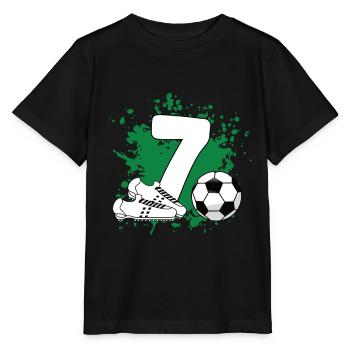 Football Birthday 7th Birthday - Stanley/Stella MINI CREATOR Kids’ T-Shirt - black - Front - Mikhail (115cm)