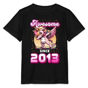 Einhorn Geburtstag Awesome since 2013 - Stanley/Stella Kinder T-Shirt MINI CREATOR  - Schwarz - Vorne - Mikhail (115cm)