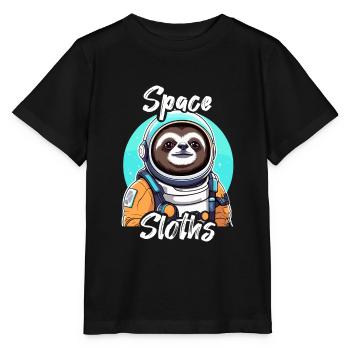 Space Sloths - Faultier Astronaut - Stanley/Stella Kinder T-Shirt MINI CREATOR  - Schwarz - Vorne - Mikhail (115cm)