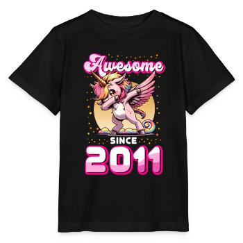 Licorne Anniversaire Génial depuis 2011 - T-shirt bio MINI CREATOR Stanley/Stella Enfant - noir - Devant - Mikhail (115cm)