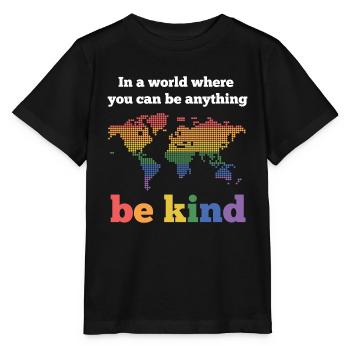 LGBTQ Pride Month - Be Kind - Stanley/Stella MINI CREATOR Kids’ T-Shirt - black - Front - Mikhail (115cm)