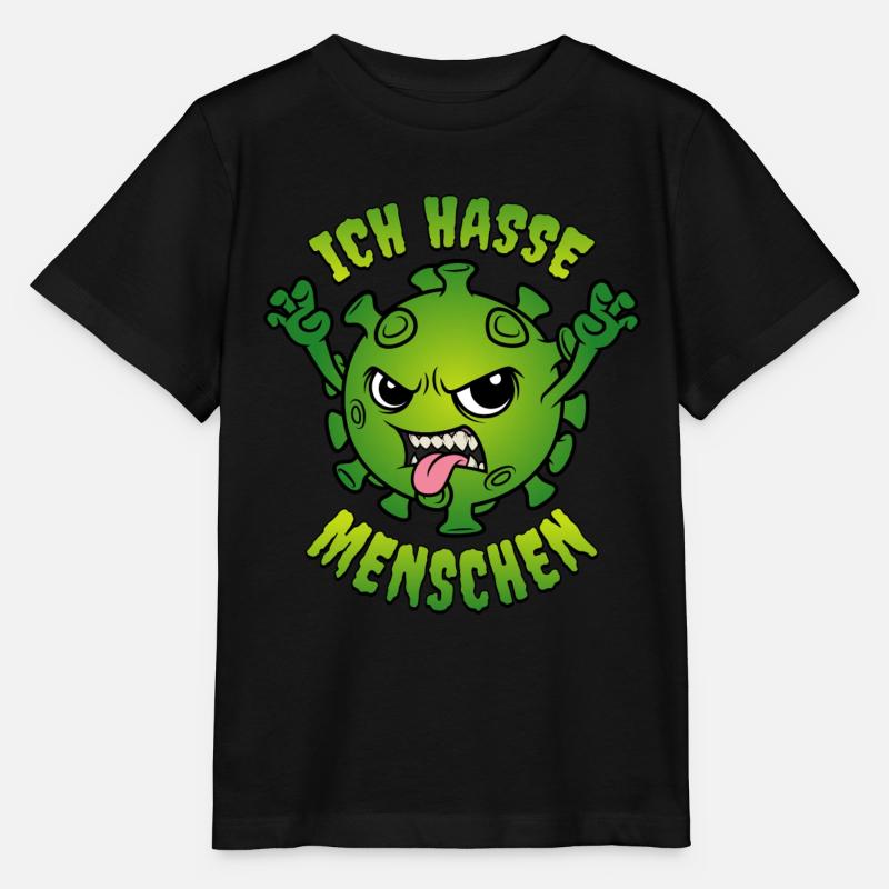 Corona Virus Spruch Ich hasse Menschen - Stanley/Stella Kinder T-Shirt MINI CREATOR  - Schwarz
