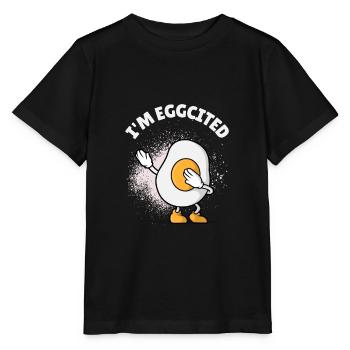 Oeuf au plat frais avec butin - T-shirt bio MINI CREATOR Stanley/Stella Enfant - noir - Devant - Mikhail (115cm)