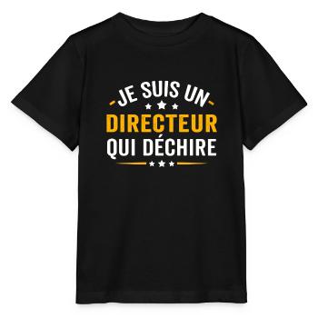 je suis un directeur qui déchire - T-shirt bio MINI CREATOR Stanley/Stella Enfant - noir - Devant - Mikhail (115cm)