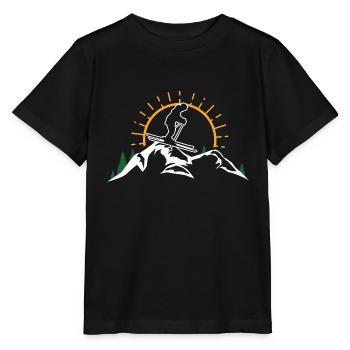 ski snowboard mountain sunset skiing skier skier - Stanley/Stella Kinder T-Shirt MINI CREATOR  - Schwarz - Vorne - Mikhail (115cm)