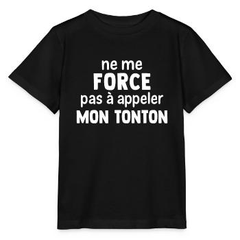 Ne me force pas a appeler mon tonton - T-shirt bio MINI CREATOR Stanley/Stella Enfant - noir - Devant - Mikhail (115cm)