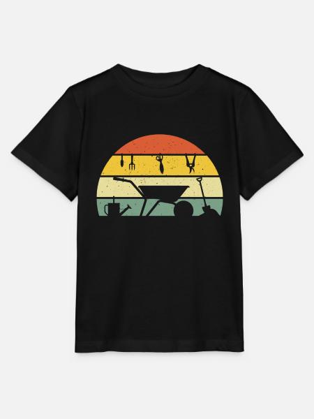 retro jardinage t-shirt jardinier jardinière - T-shirt bio MINI CREATOR Stanley/Stella Enfant - noir