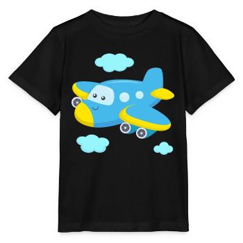 Flugzeug für Kinder Kleinkinder Babys - Stanley/Stella Kinder T-Shirt MINI CREATOR  - Schwarz - Vorne - Mikhail (115cm)