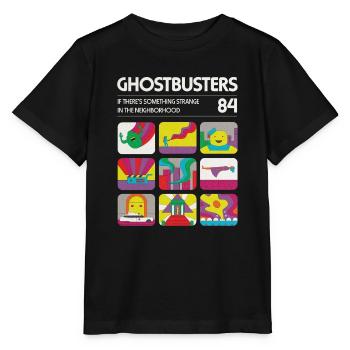 Ghostbusters Retro '84 Kacheln - Stanley/Stella Kinder T-Shirt MINI CREATOR  - Schwarz - Vorne - Mikhail (115cm)
