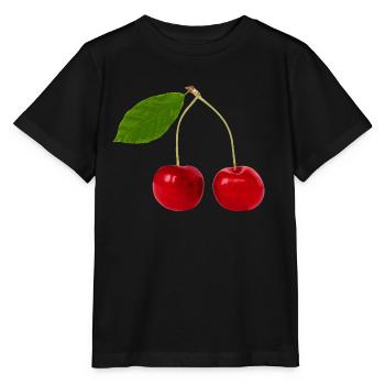 Kirschen Kirsche Obst Früchte Sommer sommerlich - Stanley/Stella Kinder T-Shirt MINI CREATOR  - Schwarz - Vorne - Mikhail (115cm)
