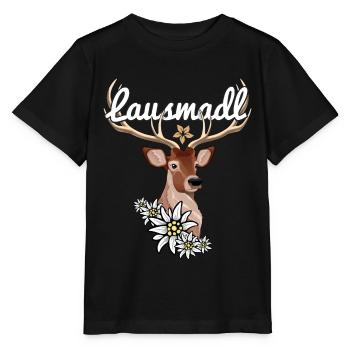 Lausmadl Hirsch Bayern Madl Tirol - Stanley/Stella Kinder T-Shirt MINI CREATOR  - Schwarz - Vorne - Mikhail (115cm)
