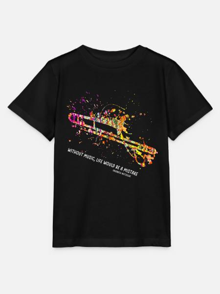 posaune instrument Farbexplosion - Stanley/Stella Kinder T-Shirt MINI CREATOR  - Schwarz