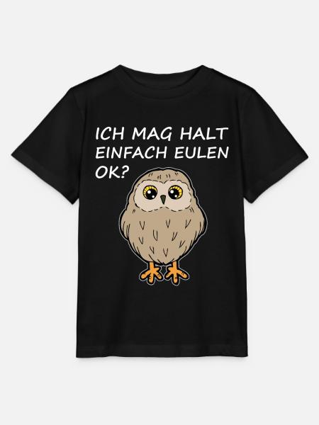 Ich Mag Eulen Uhu Vogel Geschenk Spruch Lustig - Stanley/Stella Kinder T-Shirt MINI CREATOR  - Schwarz