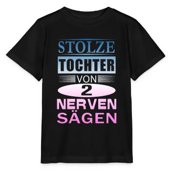 Tochter Von Nervensägen Eltern Lustig Geschenk - Stanley/Stella Kinder T-Shirt MINI CREATOR  - Schwarz - Vorne - Mikhail (115cm)