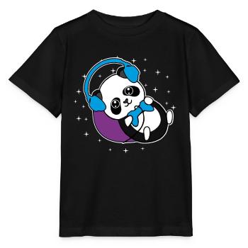 Panda Gamer Pandabär Zocker Geschenkidee - Stanley/Stella Kinder T-Shirt MINI CREATOR  - Schwarz - Vorne - Mikhail (115cm)